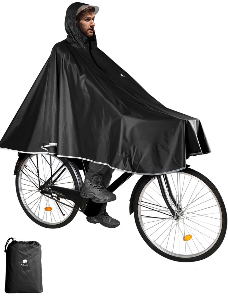 ANYOO Waterproof Rain Poncho Bike Bicycle Rain Capes Lightweight Compact Reusable for Adults - Image 1